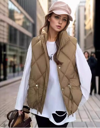 Fashion Loose Slim Down Cotton Vest Warm Coat