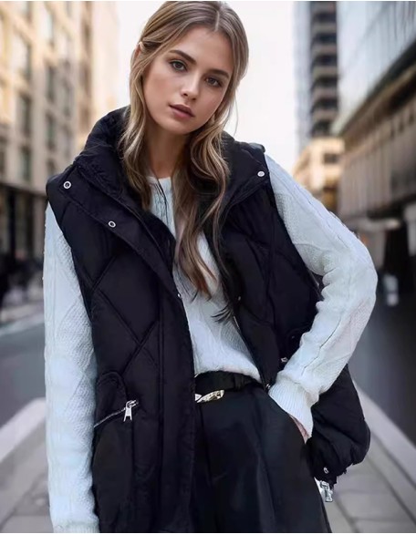 Fashion Loose Slim Down Cotton Vest Warm Coat