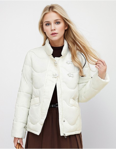 Literary Retro Fashion Cotton Padded Jacket Buckle Chinese Style Loose Padded Coat