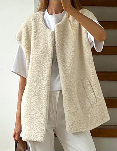 Loose Casual Fashion New Lambswool Vest Coat