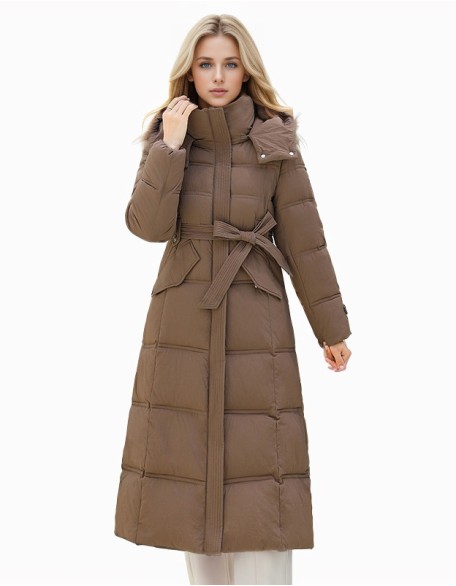 New Solid Color Fashion Waist Padded Warm Coat