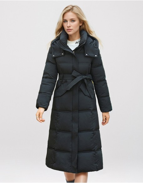 New Solid Color Fashion Waist Padded Warm Coat