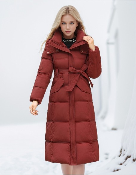 New Solid Color Fashion Waist Padded Warm Coat