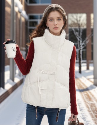 New Standup Collar Cotton Jacket Vest Jacket With Short Waistcoat