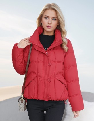 New Standup Collar Short Down Cotton Padded Jacket Loose Temperament Fashion Loose Coat