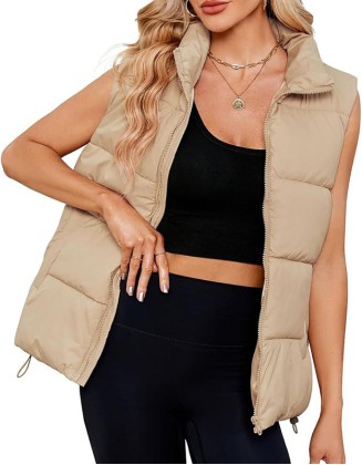 New Thickened Sleeveless Stand Collar Warm Vest Down Cotton Vest Jacket