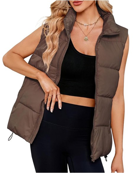 New Thickened Sleeveless Stand Collar Warm Vest Down Cotton Vest Jacket