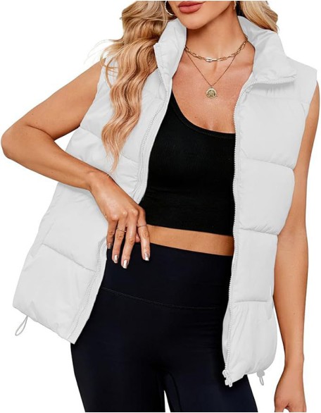 New Thickened Sleeveless Stand Collar Warm Vest Down Cotton Vest Jacket