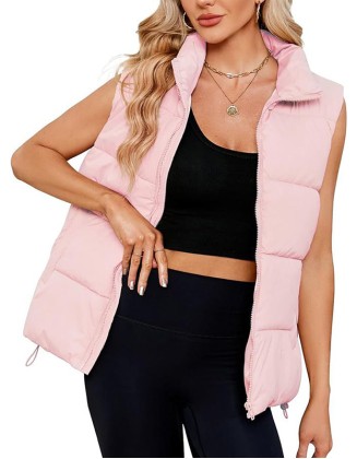 New Thickened Sleeveless Stand Collar Warm Vest Down Cotton Vest Jacket