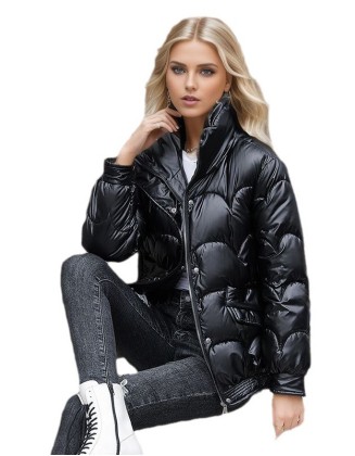 New Winter Short Glossy Cotton Padded Coat With Small Jacket