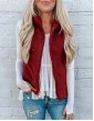 Pocket Zipper Blouse Plush Vest Jacket