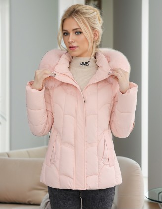 Short Big Fur Collar Slim Fashion Cotton Padded Jacket