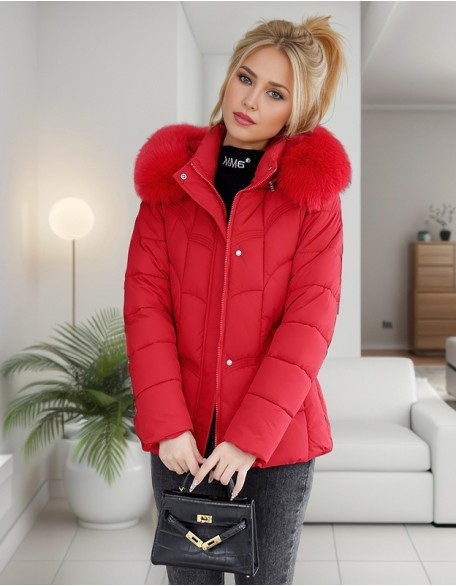 Short Big Fur Collar Slim Fashion Cotton Padded Jacket