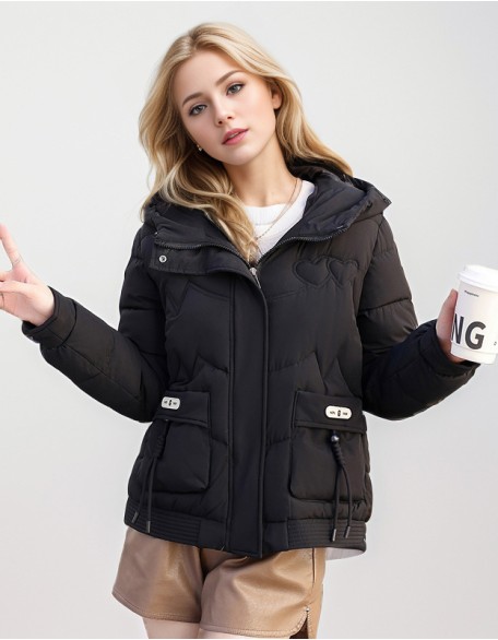 Short Fashion Temperament Thick Warm Solid Color Cotton Coat