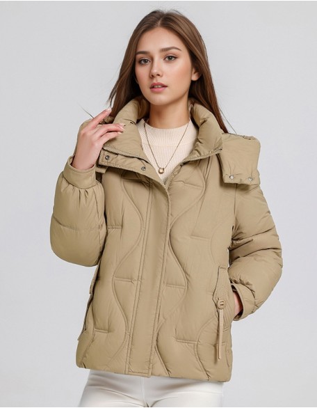 Short Loose Hooded Down Jacket Padded Slim Cotton Coat