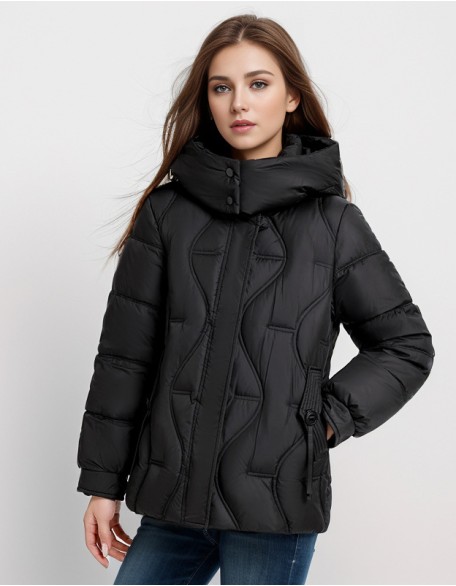 Short Loose Hooded Down Jacket Padded Slim Cotton Coat