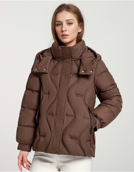 Short Loose Hooded Down Jacket Padded Slim Cotton Coat