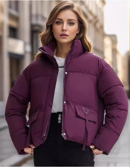 Short Stand Collar Loose Padded Bread Coat Down Cotton Padded Jacket