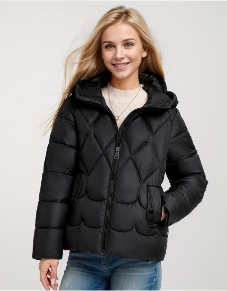 Slim Fit Short Lightweight Down Jacket Winter Hooded Coat