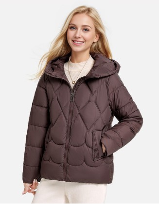 Slim Fit Short Lightweight Down Jacket Winter Hooded Coat