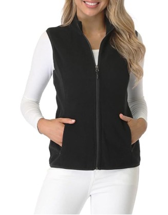 Soft Fleece Vest Sleeveless Jacket Stand Collar Vest