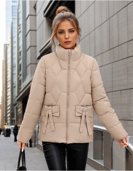 Solid Color Short Fashion Small Cotton Padded Jacket Temperament Down Jacket