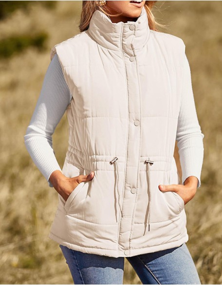 Solid Color Waist Single Breasted Vest Slim Temperament Cardigan Coat