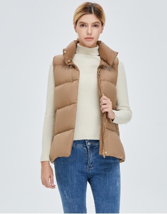 Thick Vertical Collar Short Slim Fashion Down Vest