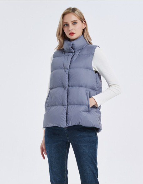 Thick Vertical Collar Short Slim Fashion Down Vest