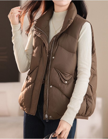 Warm Vertical Collar Fashion Wavy Vest Casual Joker Coat