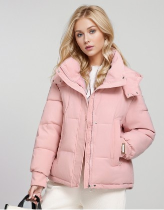 Winter Short Thick Warm Coat Solid Color College Fashion Temperament Cotton Padded Coat