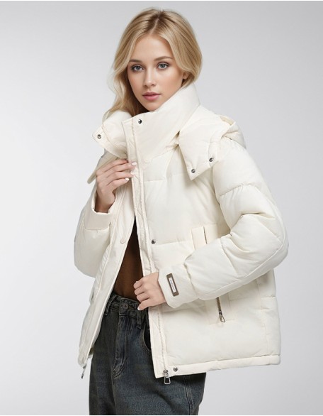 Winter Short Thick Warm Coat Solid Color College Fashion Temperament Cotton Padded Coat