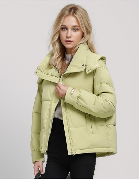 Winter Short Thick Warm Coat Solid Color College Fashion Temperament Cotton Padded Coat