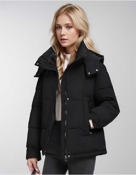 Winter Short Thick Warm Coat Solid Color College Fashion Temperament Cotton Padded Coat